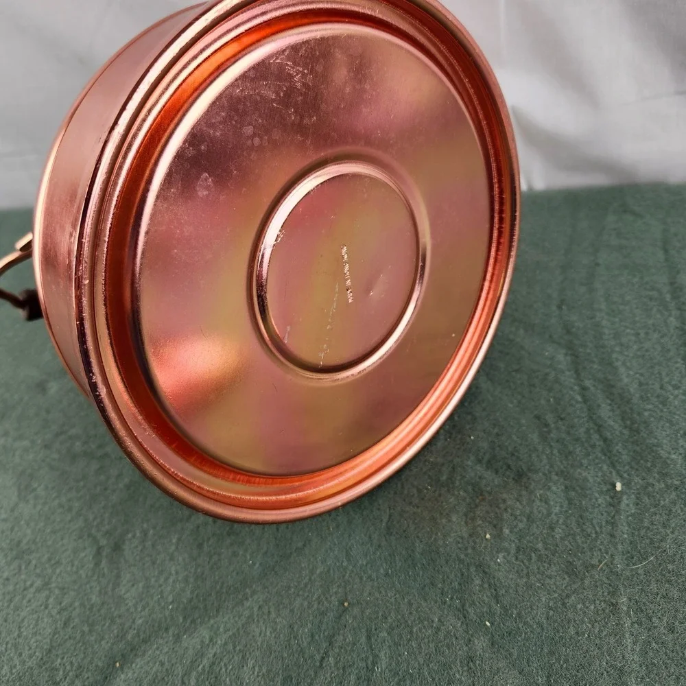 Vintage Copper Tea Kettle‎ Wood Handle Hong Kong Rustic Country Decor